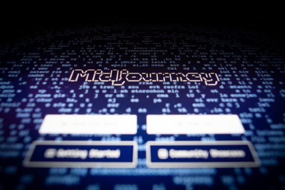 a close up of a computer screen with the words mid - journey on it