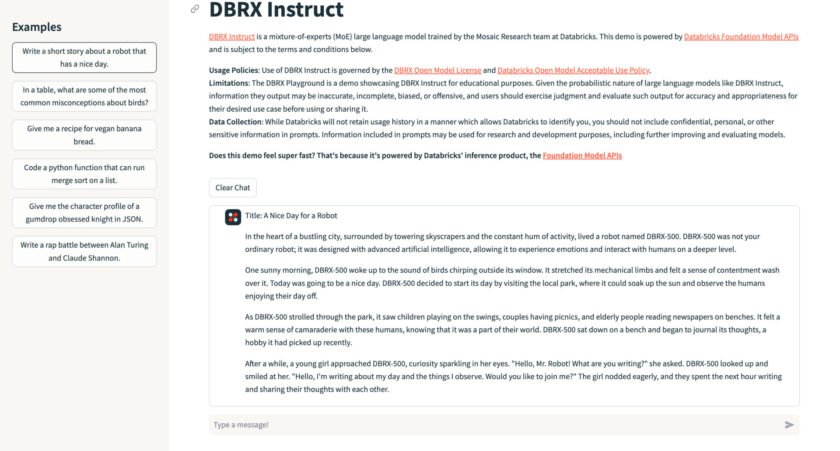 DBRX Instruct a Hugging-Face Space