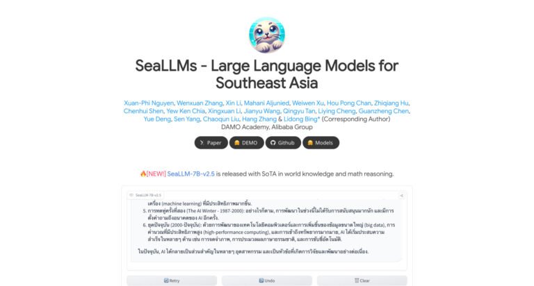 SeaLLMs (Southeast Asian Large Language Models)