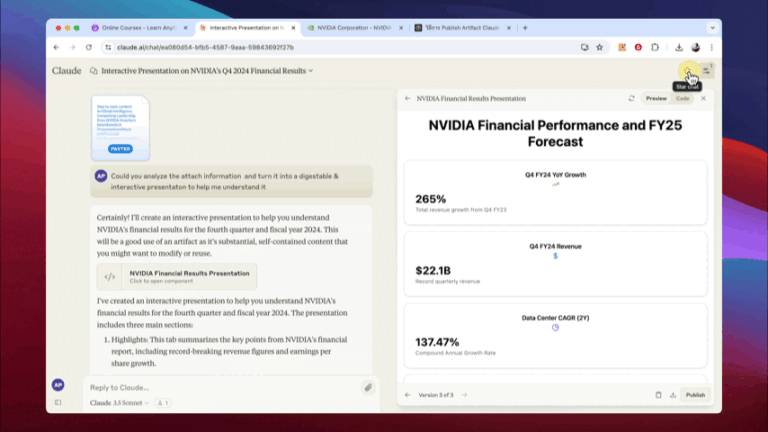 วิธีการ Publish Artifact ใน Claude 3.5 Sonnet