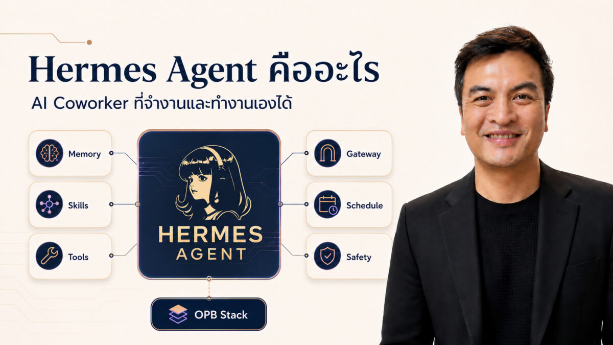 Hermes Agent คืออะไร AI Coworker ที่จำงานและทำงานเองได้ โดย Arty พร้อมโลโก้ Hermes Agent